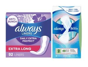 Always Pads & Liners 30 ct Health & Beauty deal at Kroger
