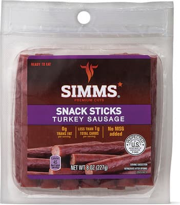 Simms Simms Beef Or Turkey Snack Sticks 8 oz Meat & Seafood deal at Aldi