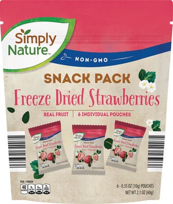 Simply Nature Simply Nature Snack Pack Freeze Dried Strawberries 2.1 oz Snacks deal at Aldi