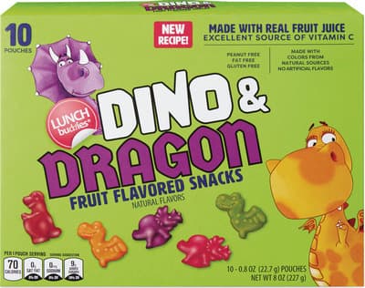 Lunch Buddies Dinos & Dragons Fruit Snack Shapes 8 oz Snacks deal at Aldi