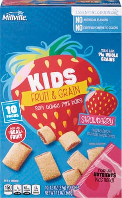 Millville Kids' Millville Kids' Fruit & Grain Mini Bars 13 oz Snacks deal at Aldi