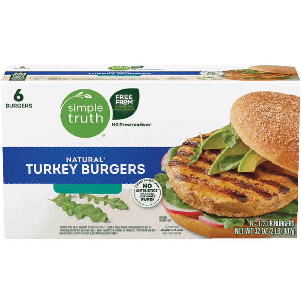 Simple Truth Simple Truth Natural Turkey Burgers 2 lb Frozen deal at Kroger